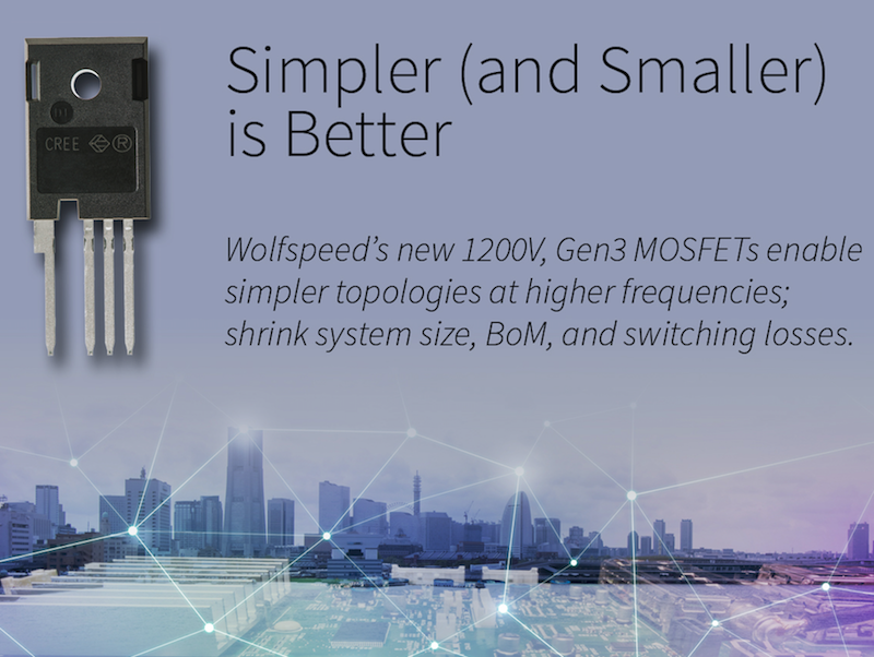 Wolfspeed expands third-gen MOSFET platform to 1200V